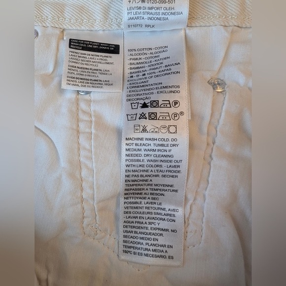 Levis 501 Original Butterfly High Rise Straight Leg Jeans Off White W27 L28 - Picture 13 of 14